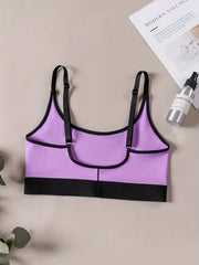 Contrast Binding Sports Bra Yoga Running Bra