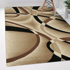 Persian Geometry Beige Abstract Area Carpet Living Room Kitchen Mat