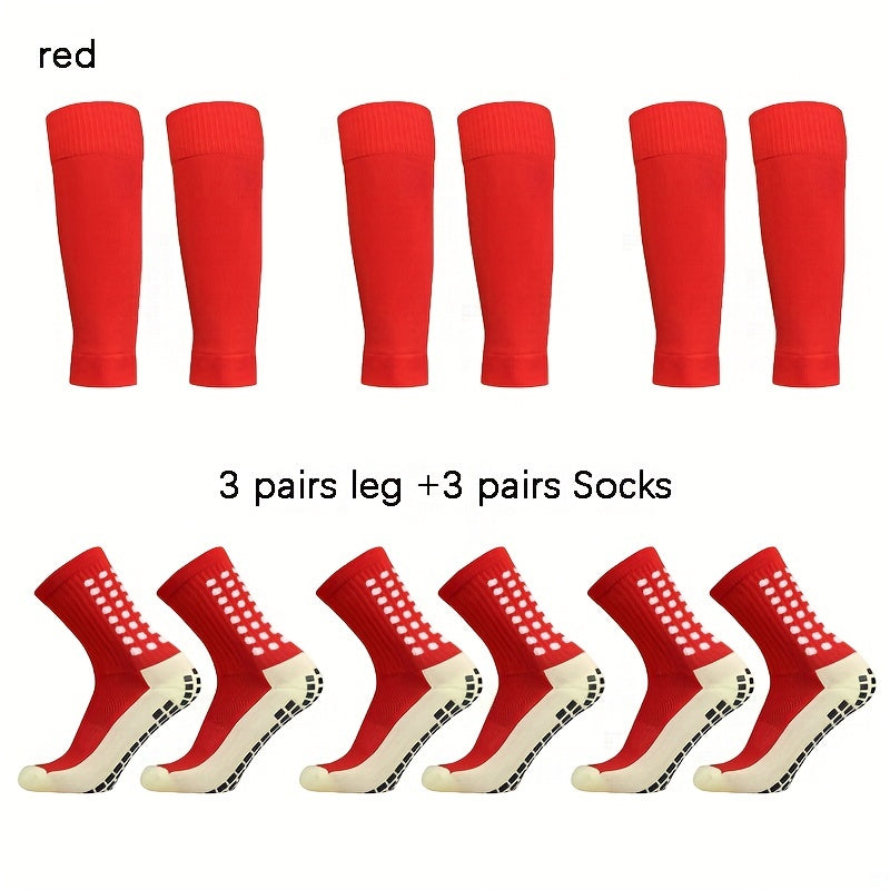 6 Pairs Sports Soccer Socks Breathable Sweat Absorbing Leg Cover