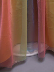 Girls Rainbow Tutu Party Princess Dress Sleeveless 3D Flower Decor Ball Gown