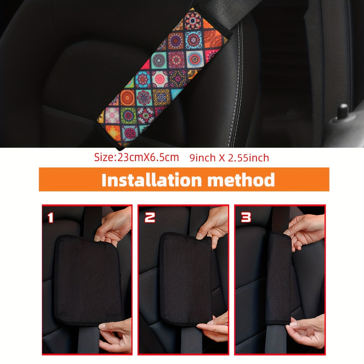 Checkered Fabric Car Seat Belt Shoulder Protector Cover for Women