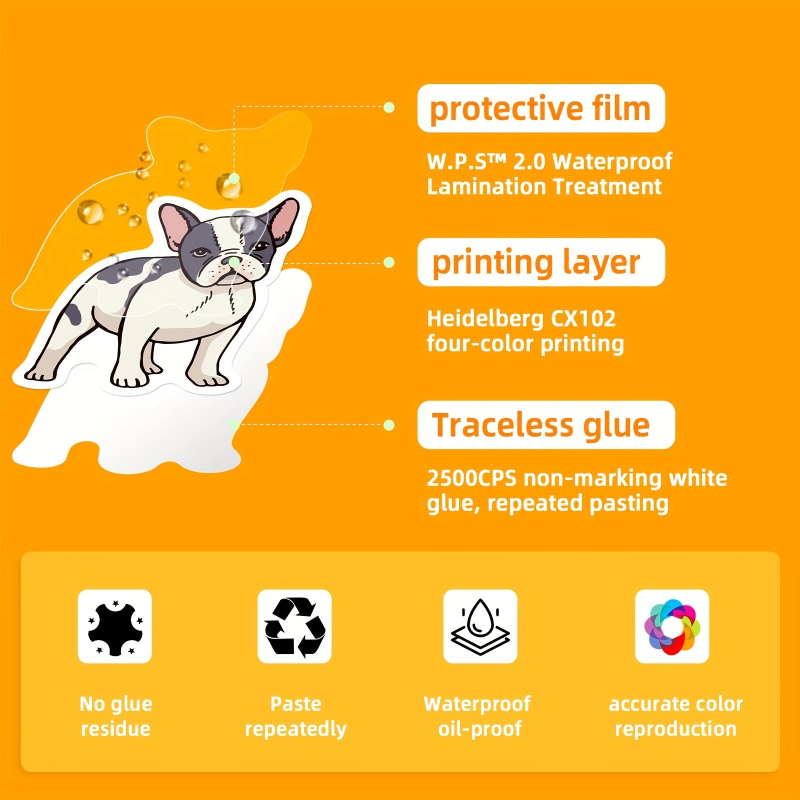 100pcs Cartoon Dog Stickers Waterproof Vinyl Animal Stickers