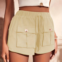 Flap Pockets Drawstring Shorts Casual Shorts