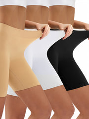 3pcs Seamless Solid Shaping Shorts Tummy Control Compression Butt Lifting