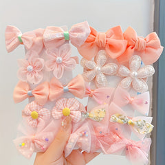 10pcs Colorful Flowers Bow Hair Clips Hairpin for Baby Girls