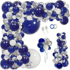 Navy Silver Balloon Garland Arch Kit Birthdays Weddings Party Decorations