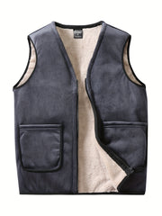 Men's Double-Sided Fleece Vest Thick Waistcoat