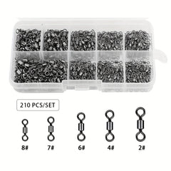 210pcs Fishing Barrel Swivels Set for Saltwater and Freshwater Fishing