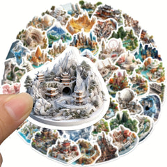 50pcs 3D Small World Graffiti Stickers Waterproof DIY Art Decoration