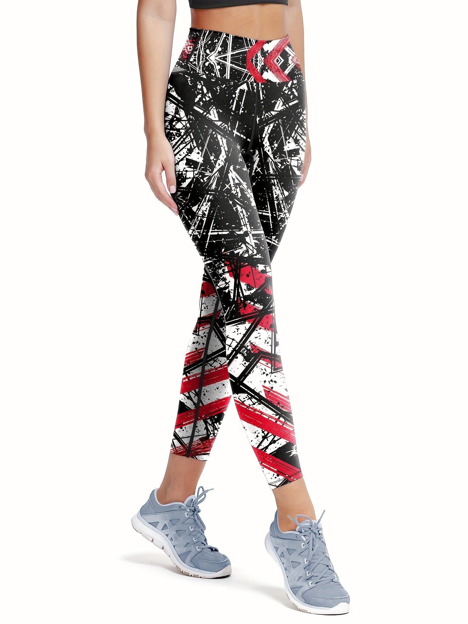 Graffiti Print High Waist Yoga Pants Slim Fit Leggings
