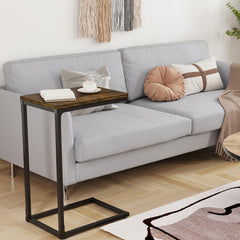 C-Shaped Coffee & Side Table Rural Brown for Living Room