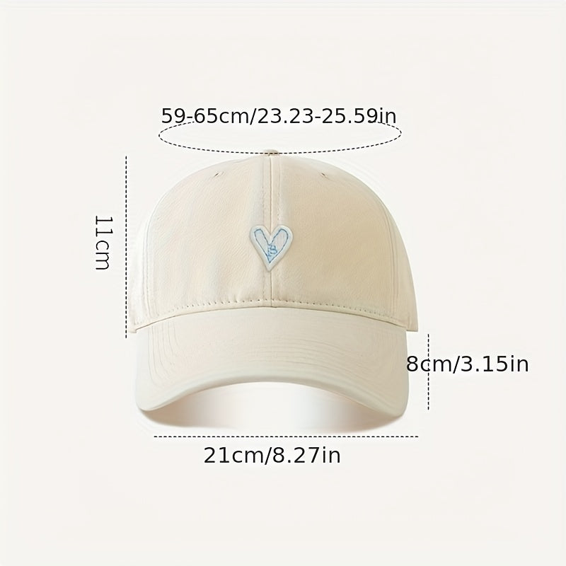 Heart Label Patch Baseball Cap Adjustable Couple Dad Hats Unisex Sun Hats