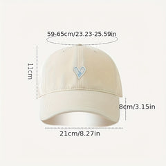 Heart Label Patch Baseball Cap Adjustable Couple Dad Hats Unisex Sun Hats