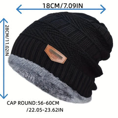 Winter Warm Beanie Hat & Scarf Set Thickened Knitted Hat For Men And Women