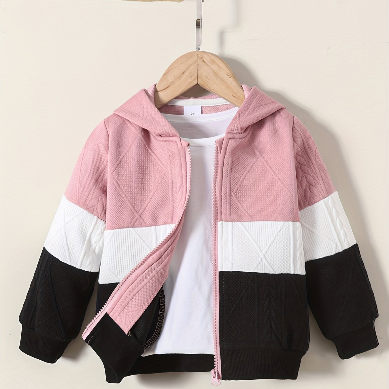 Colorblock Zipper Hooded Jacket Long Sleeve Sweatshirt