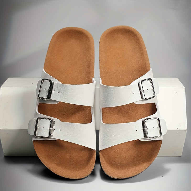 Men's Buckle Slide Sandals Non Slip Casual Open Toe Outdoor Beach Shoes