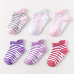 6 Pairs of Baby Non-Slip Floor Socks for Girls