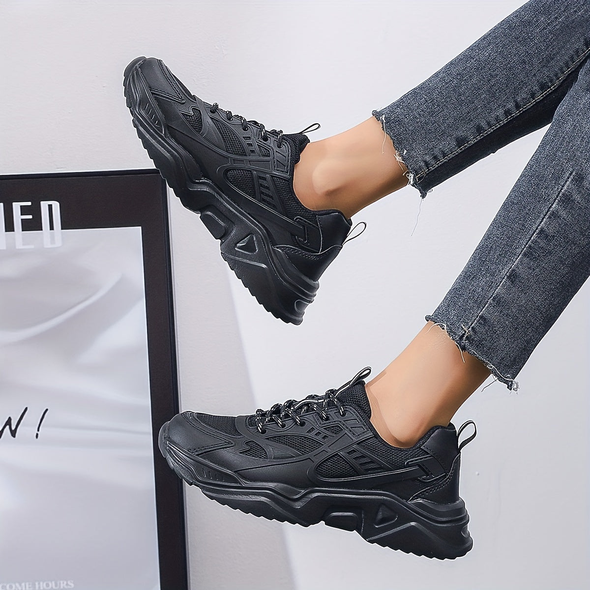 Thick Bottom Mesh Dad Sneakers Lightweight Comfortable