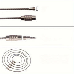 20pcs Stainless Steel Wire Keychain for Camping and Luggage