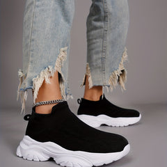 Women's Knit Platform Socks Sneakers Casual Slip On Soft Sole Shoes