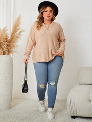 Solid Long Sleeve Knit Top Round Neck Sweater