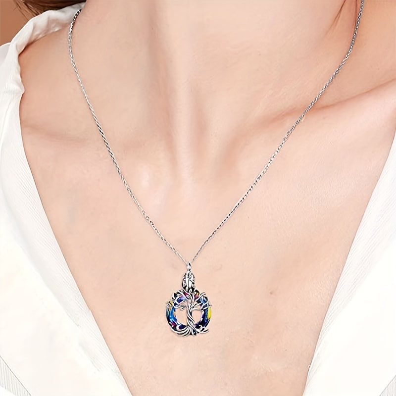 Eternal Love Dog Memorial Necklace Tree of Life Cremation Pet Urn Ashes Pendant