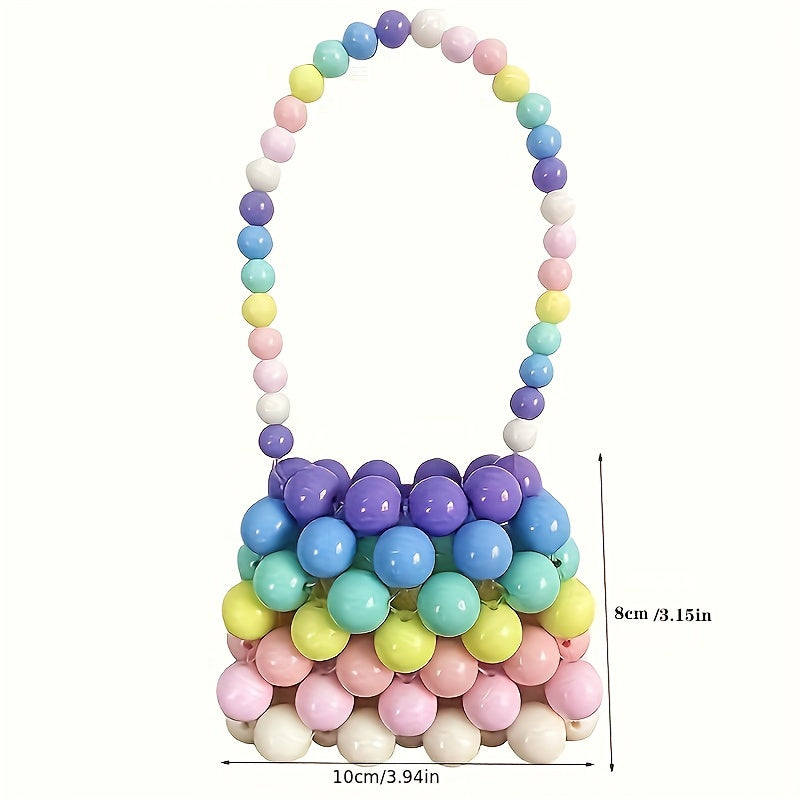 Kids Faux Pearl Beaded Mini Tote Bag
