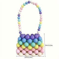 Kids Faux Pearl Beaded Mini Tote Bag