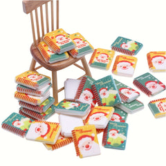 4pcs Resin Notebooks Dollhouse Christmas Decorations