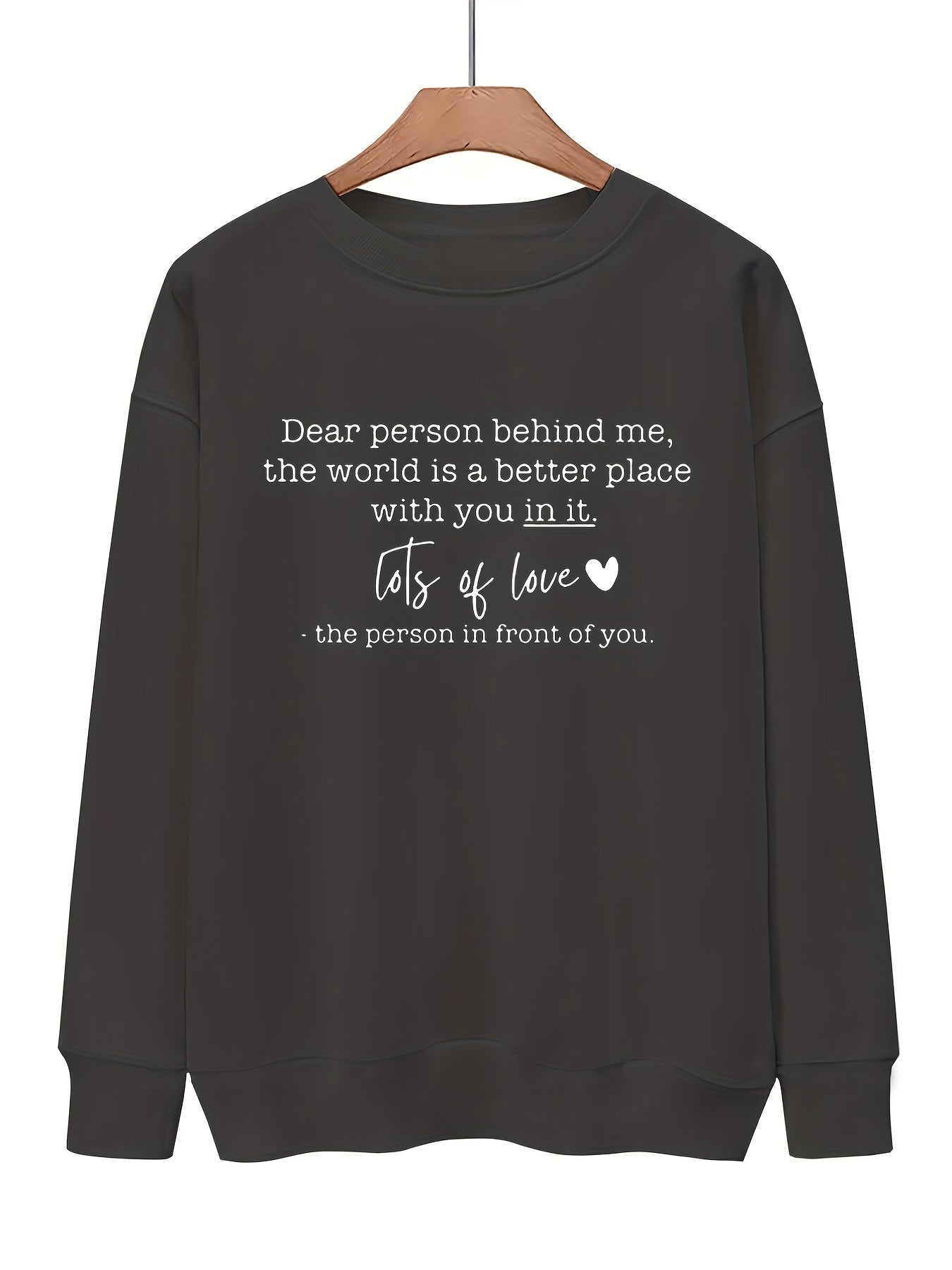 Letter Print Pullover Sweatshirt Casual Loose Drop Shoulder Sweatshirt
