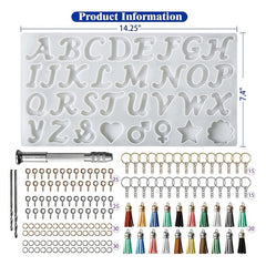 Crystal Resin Drop Glue Letter English Word Silicone Mold Pendant Keychain