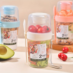 Plastic Salad Containers with Cutlery for Camping and Picnics