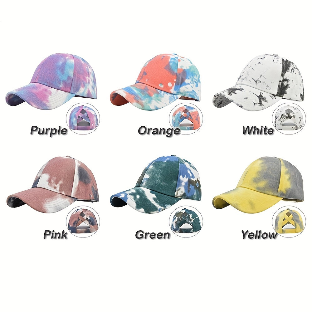 Tie Dye Baseball Cap Cotton Hip Hop Dad Hat Colorful Sports Hats