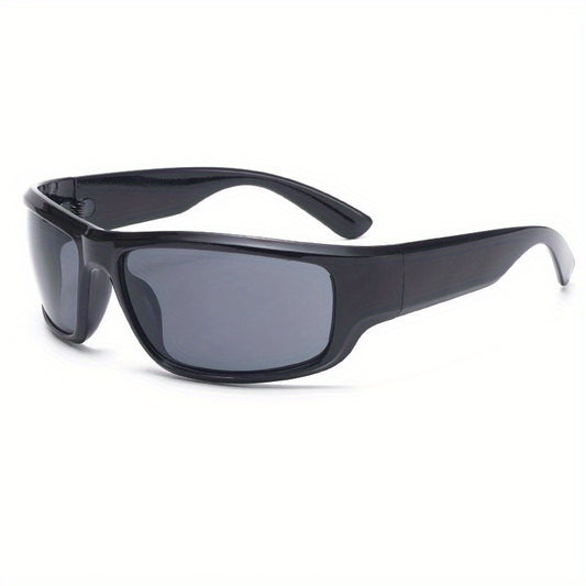 Futuristic Y2K Wrap Sunglasses Mirrored Lens UV400