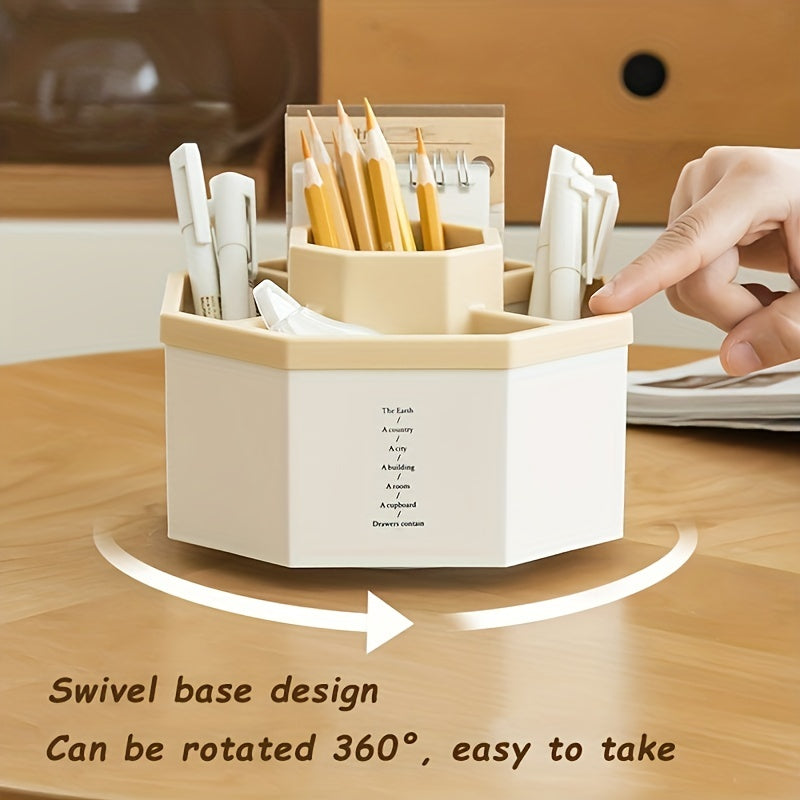 360 Rotating Pen Holder Large Capacity Pencil Storage Box