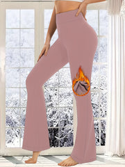 Women's High Waisted Fleece Flare Leggings