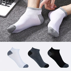 Men's Breathable Block Ankle Socks - 5 Pairs