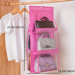 Transparent Double-sided Storage Hanging Bag Six-layer Shelf Bag
