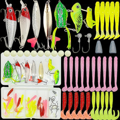 Freshwater Fishing Lures Kit for Bass Trout Crappie Salmon 72pcs
