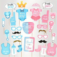 30 Pink Baby Shower Photo Props Party Decorations