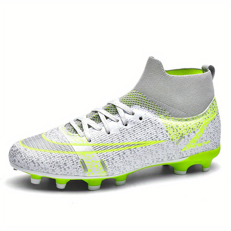 Men's High Top Colorblock Soccer Boots Football Cleats Shoes