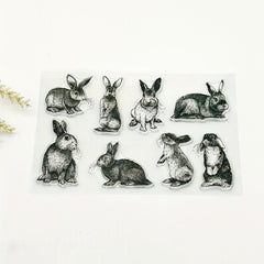 1pc Rabbit Stamp Painting Tools DIY Scrapbook Decoration Silicone Clear Stamp