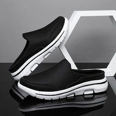 Men's Breathable Mesh Mules Lightweight Non-slip Shoes Dark Grey