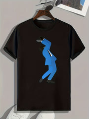 Male Dancer Pattern Print Men's Comfy Sports T-shirt