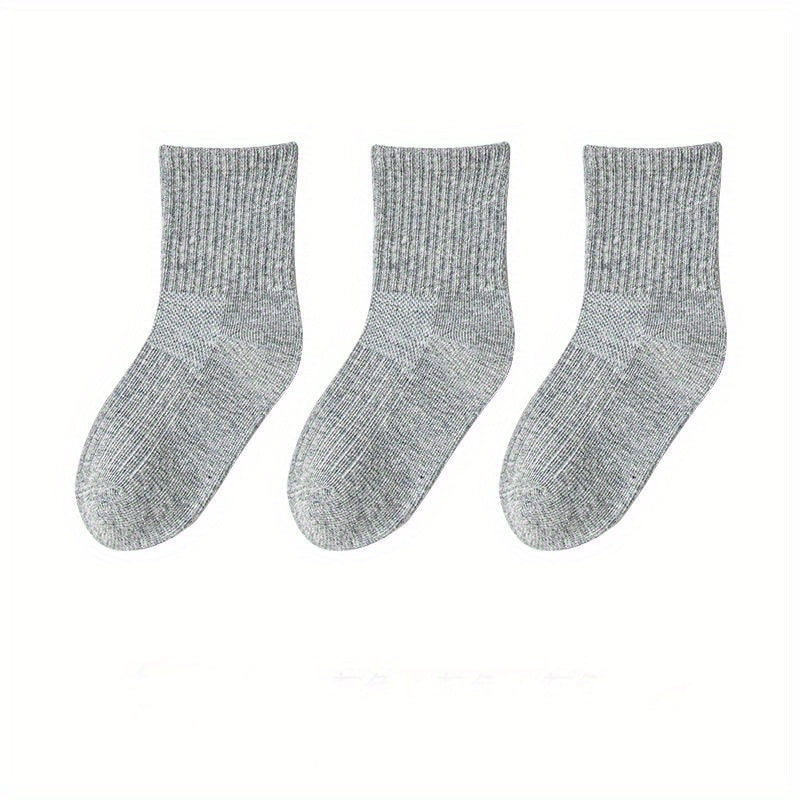 3 Pairs Boys Casual Short Crew Socks for Kids