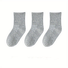 3 Pairs Boys Casual Short Crew Socks for Kids