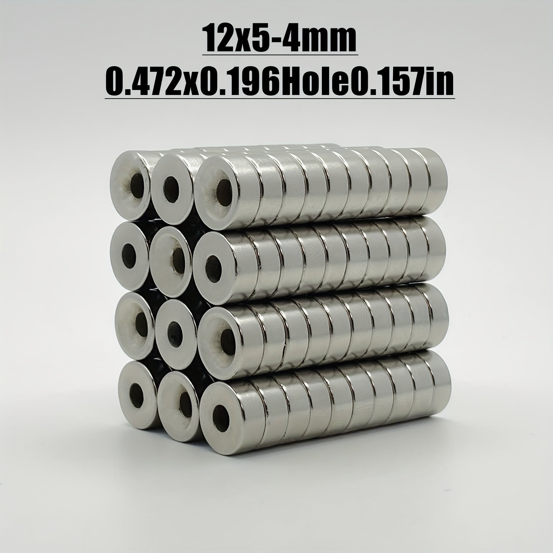120pcs 12x5 Hole 4mm Strong Magnet With Holes