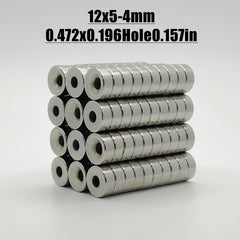120pcs 12x5 Hole 4mm Strong Magnet With Holes