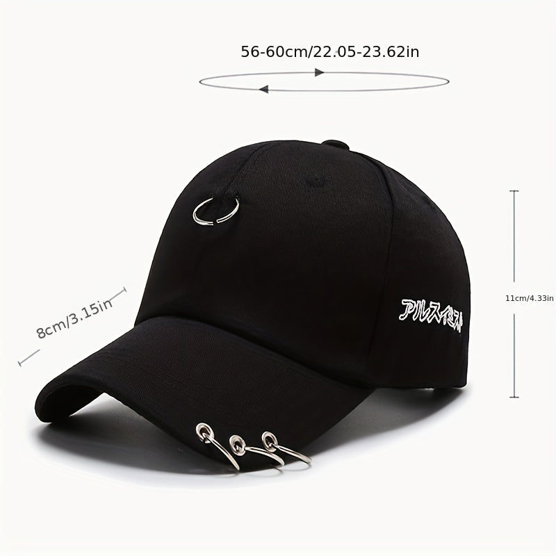 Unisex Baseball Cap Iron Ring Snapback Adjustable Hat