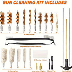 Portable Heavy Duty Cleaning Kit Rod Brass Bristles Brush For GK08